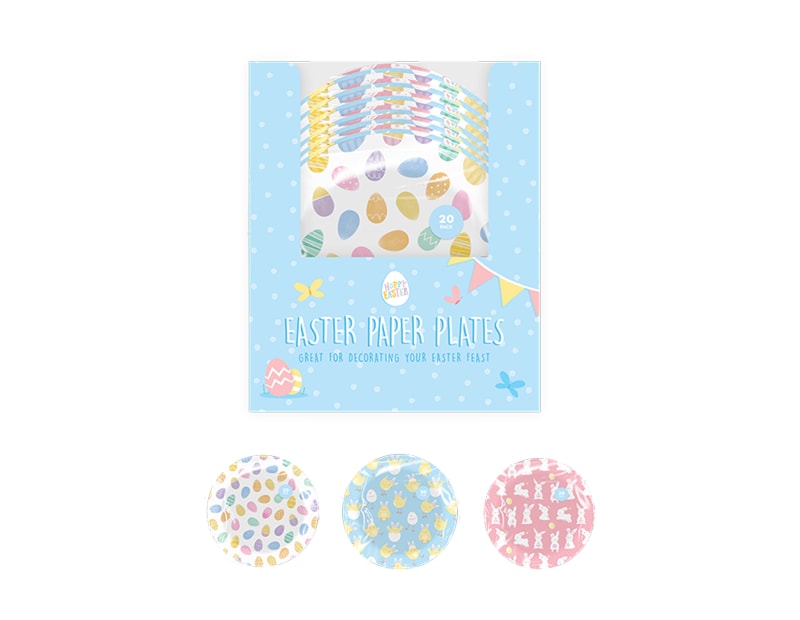 Wholesale Easter Printed Paper Plates 20pk PDQ