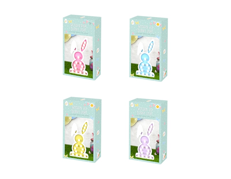 Wholesale Easter Wooden LED Bunny Light