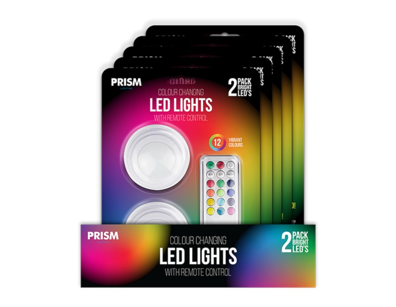 Colour Changing LED Lights RC 2pk PDQ