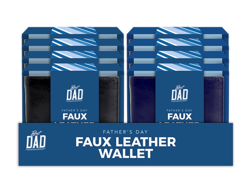 Wholesale Father's Day PU Leather Wallet PDQ