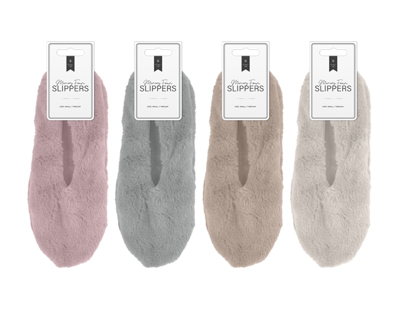 Wholesale faux Fur Slipper Socks with Memory Foam