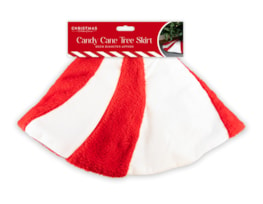 Wholesale Festive Faux Fur Candy Cane Tree Skirt