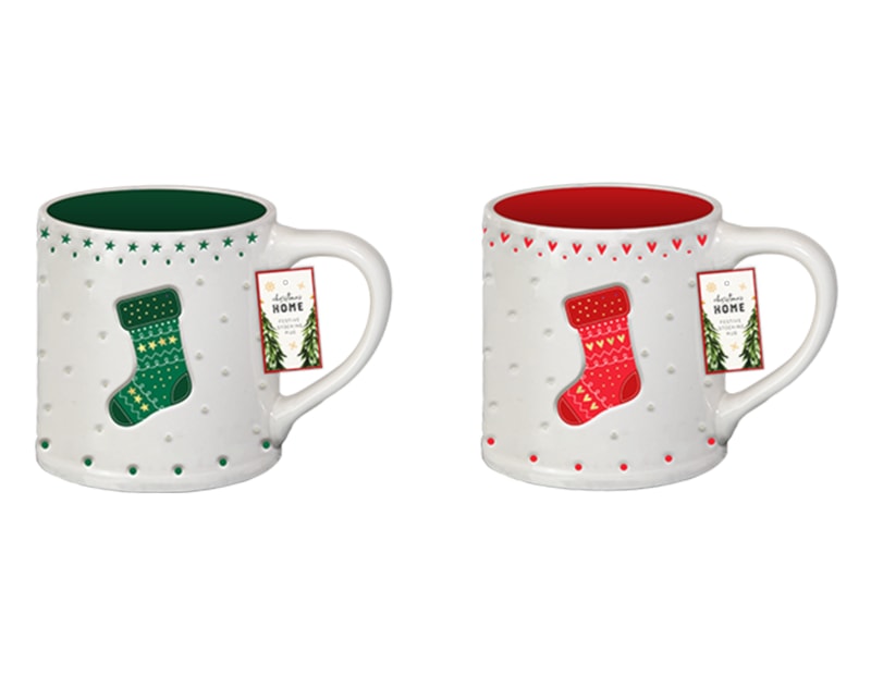 Wholesale Festive Foil Stocking Mug