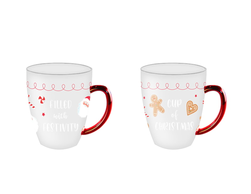 Wholesale Festive Glass Quote Print Mug