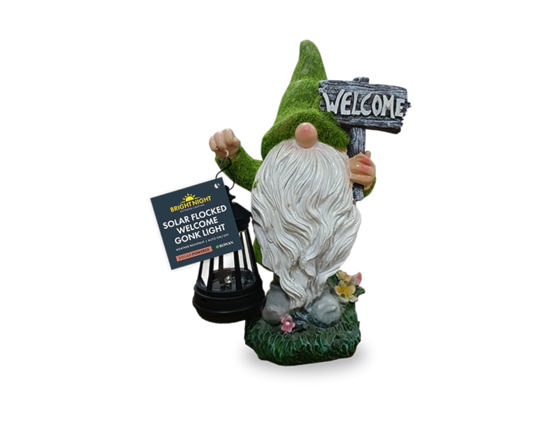 Wholesale Flocked Welcome Gonk Solar Light 27cm