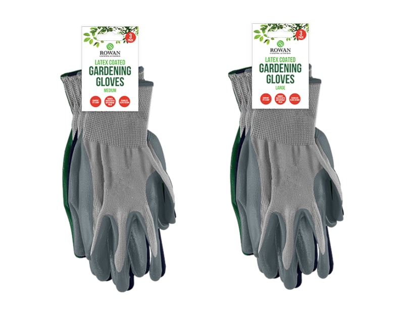 Wholesale Latex Coated Gardening Gloves 3pk