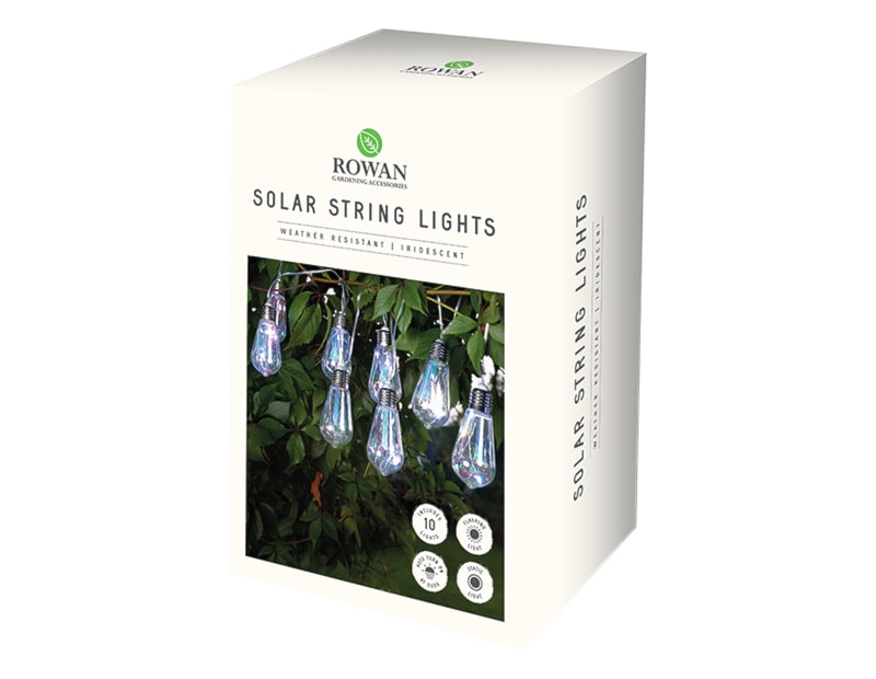 Wholesale 10 solar iridescent light bulb string lights | Gem imports Ltd.