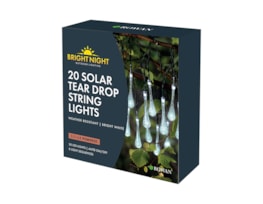 Wholesale Tear Drop Solar String Lights Bright White | Gem imports Ltd.