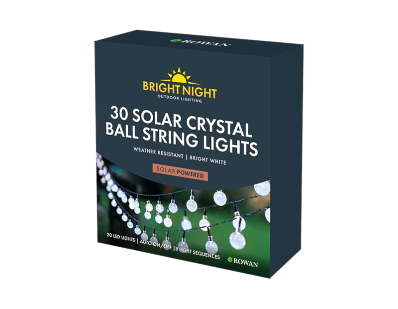 Wholesale Crystal Ball solar String lights Bright White | Gem imports Ltd.