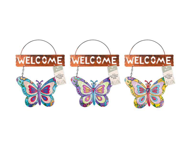 Wholesale Metal Butterfly Welcome sign