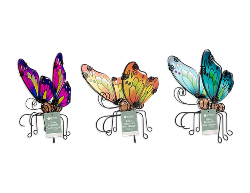 Wholesale Decorative Glass butterfly pot hanger | Gem imports Ltd.