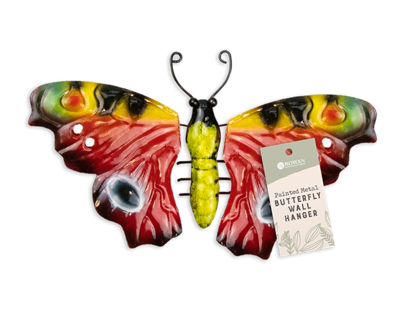 Wholesale Painted metal butterfly wall hanger | Gem imports Ltd.