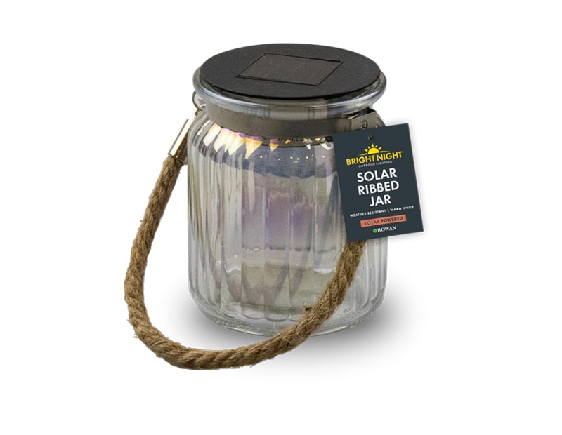 Wholesale Solar powered Ribbed Jar decoration | Gem imports Ltd.