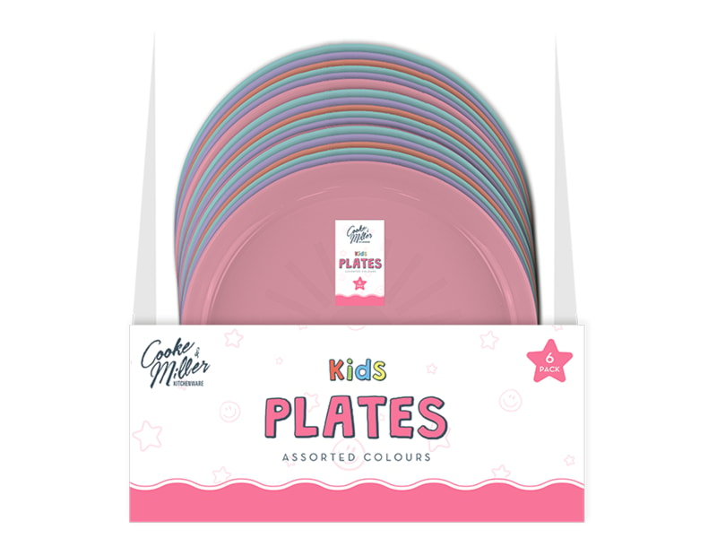 Wholesale Girls Plates 6pk PDQ