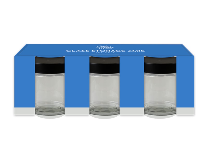 Wholesale Glass Storage Jars 3pk