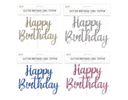 Wholesale Glitter Happy Birthday Cake Topper