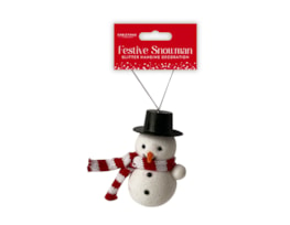 Wholesale Glittered Snowman Decoration