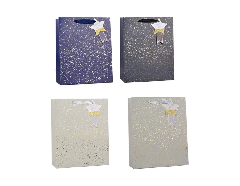 Wholesale Gold Glitter Speckle Large Gift Bag 30x42x12cm