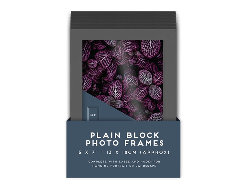 Wholesale Grey Block Photo Frame 5 X 7" 1pk PDQ