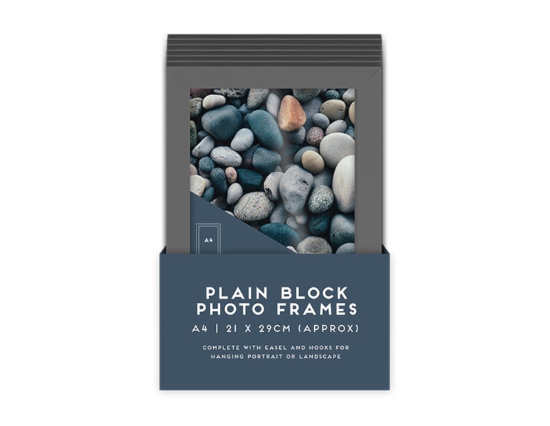 Wholesale Grey Block Photo Frame A4 1pk PDQ