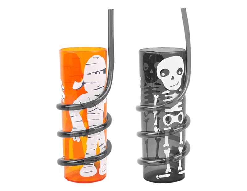 Wholesale Halloween spiral straw tumbler