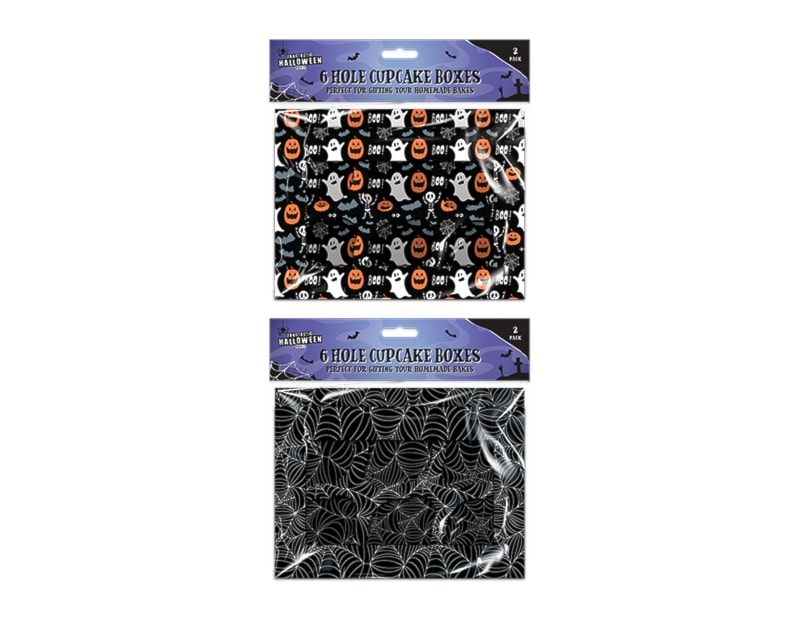 Wholesale Halloween 6 - hole Cupcake boxes 2pk | Gem imports Ltd.