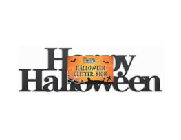 Wholesale Happy Halloween Black glitter sign