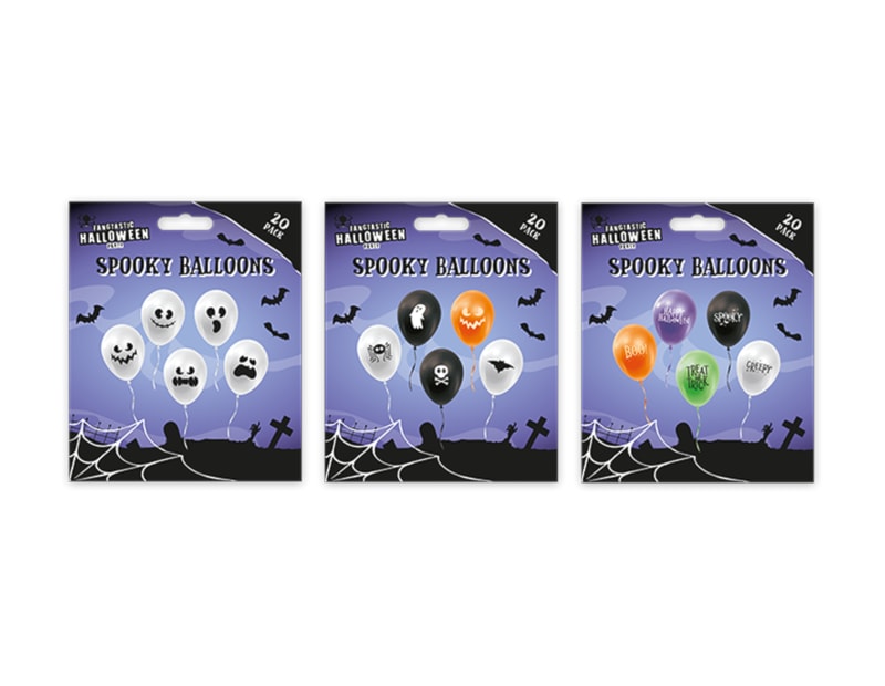 Wholesale Spooky Printed Balloons 20pk