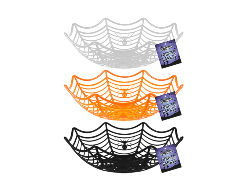 Halloween Cobweb Party Basket 25cm