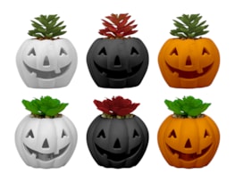 Wholesale Halloween LED pumpkin with Succulent