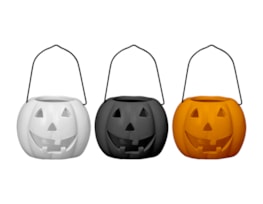 Wholesale Halloween Pumpkin Tealight Holder with Handle