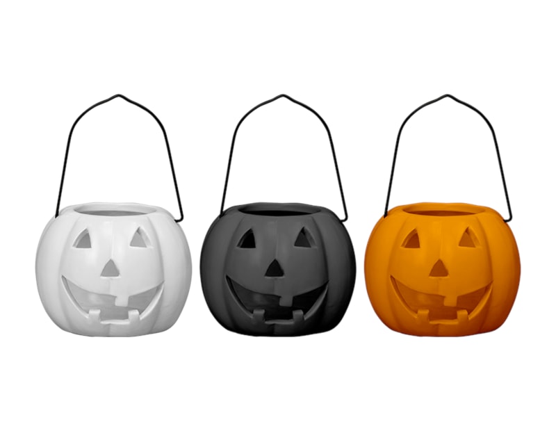 Wholesale Halloween Pumpkin Tealight Holder with Handle