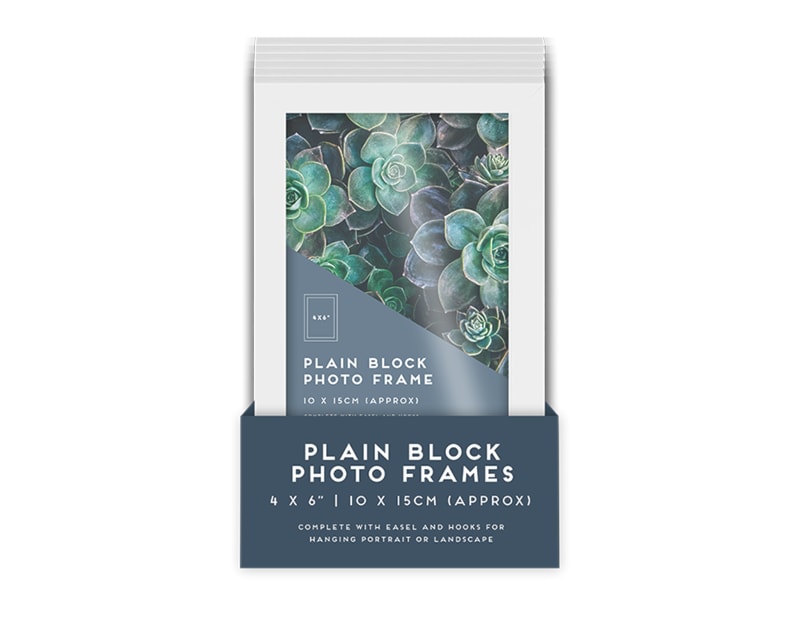 Wholesale White Block Photo Frame 4 X 6" 1pk PDQ