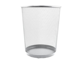 Silver Metal Waste Paper Bin Silver