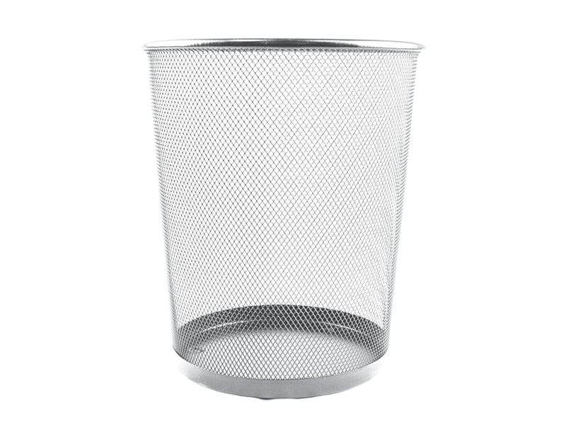 Silver Metal Waste Paper Bin Silver