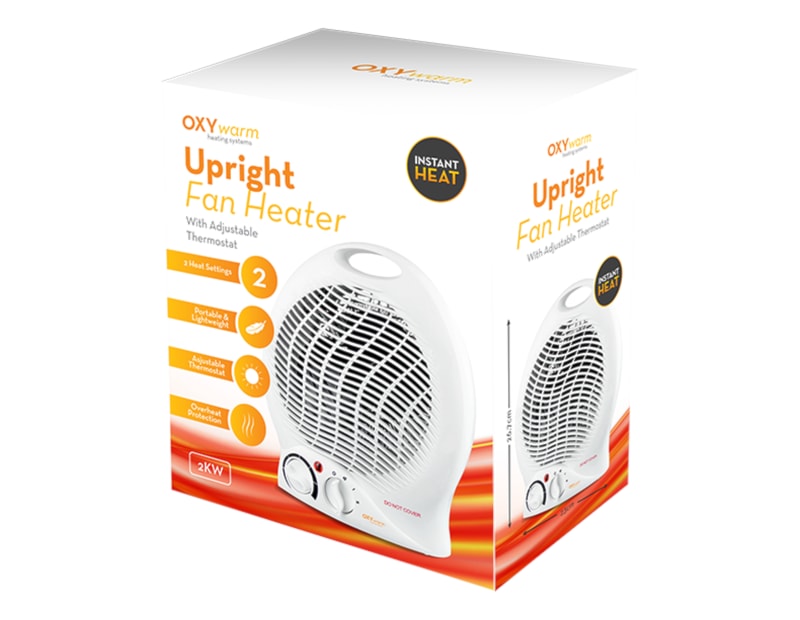 Wholesale 2KW upright Fan Heater with adjustable Thermostat