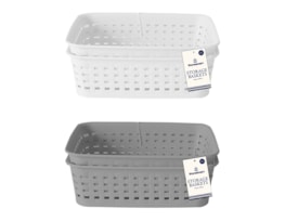 Rattan Effect Storage Baskets 2pk