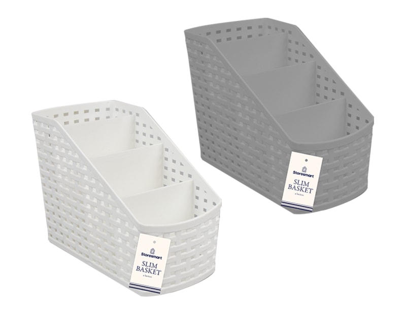 Plastic 4 Section Slim Basket