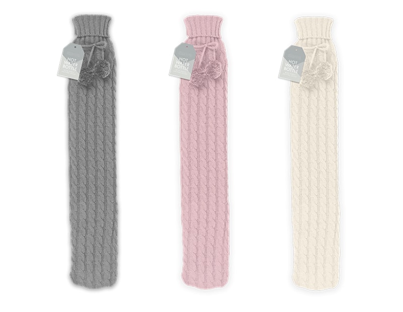 Wholesale Cable Knitted Long Hot Water Bottle 2L