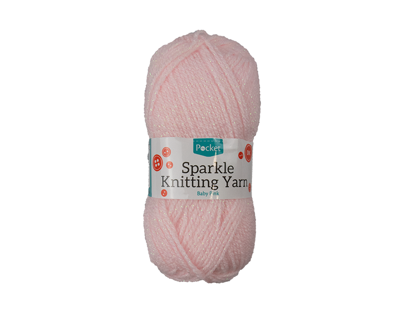 Wholesale ACRYLIC KNITTING YARN SPARKLE BABY PINK 50G