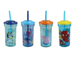 Wholesale LICENSED CLEAR STRAW TUMBLER 460ML ASSTD