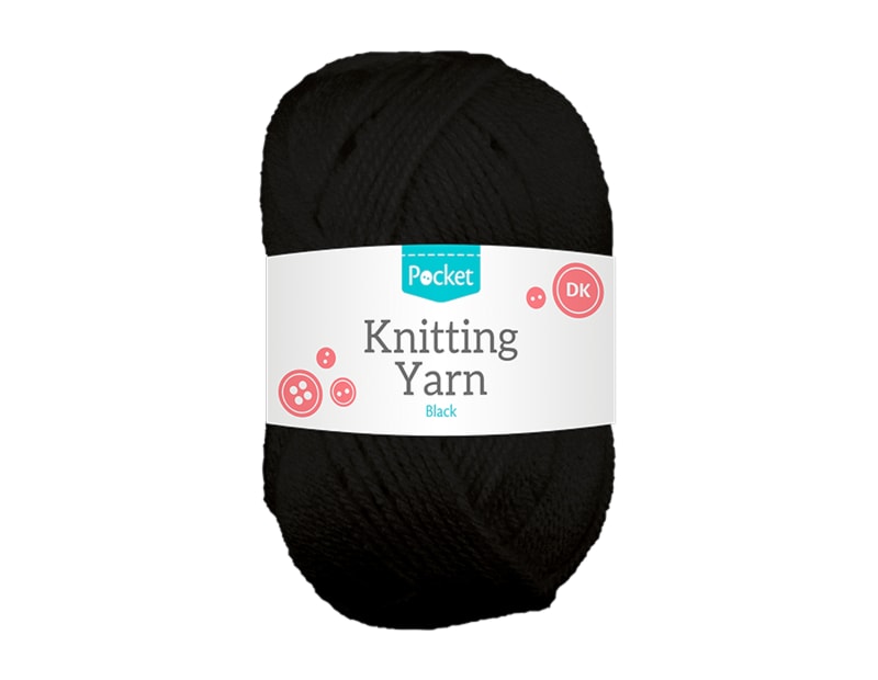 Wholesale Acrylic Knitting Yarn Black 75g