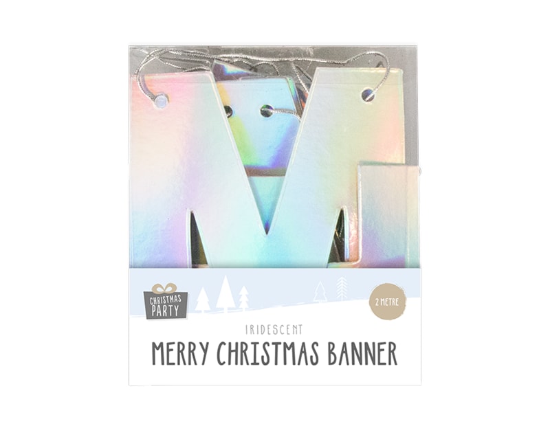 Wholesale Iridescent Merry Christmas Banner