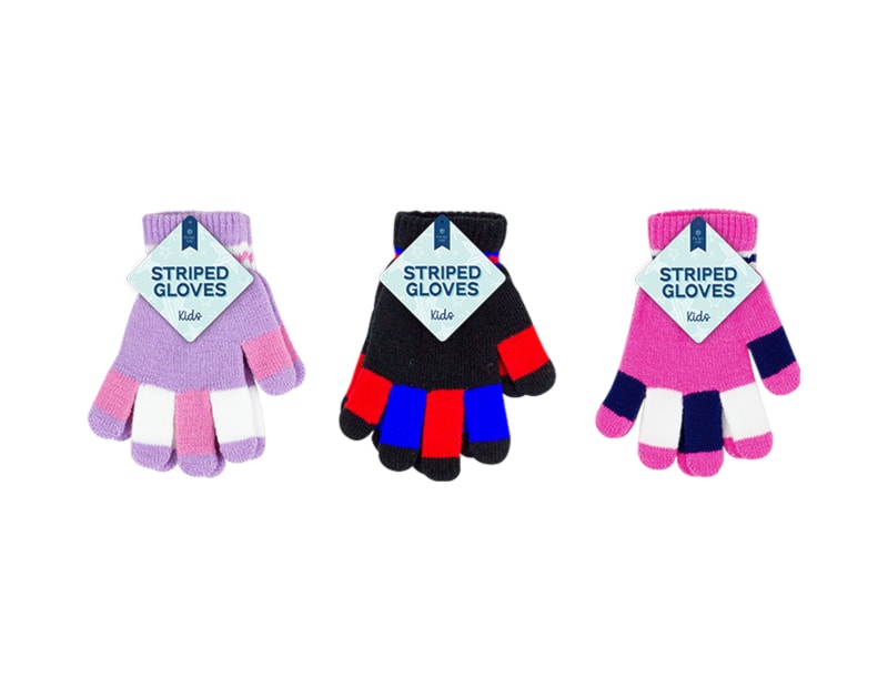 Wholesale Kids Striped Magic Gloves