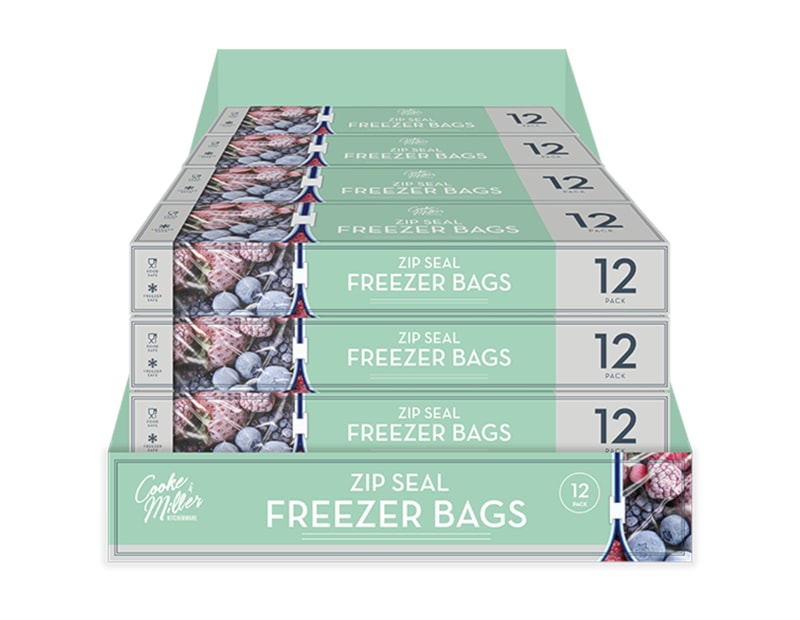 Wholesale Slide Zip Freezer Bags 12pk CDU