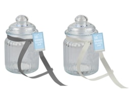 Wholesale Ribbed Glass Jar with Ribbon 250ml