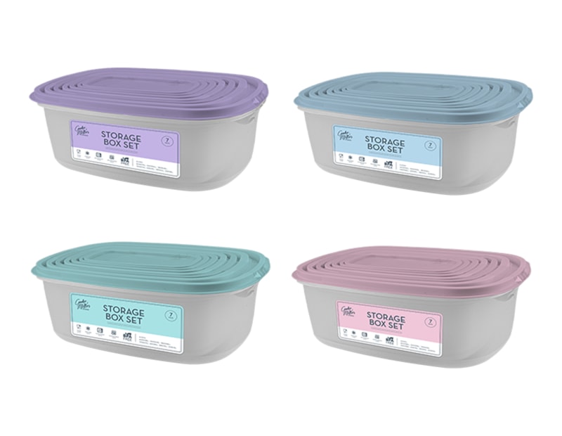 Wholesale Pastel Storage Box Set 7pk