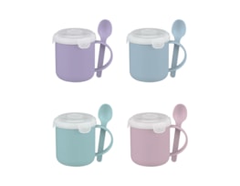 Wholesale Pastel Microwavable Soup Mug with Spoon