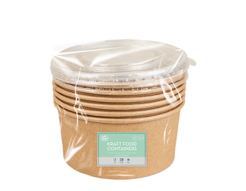 Wholesale Kraft Food Containers 1.2L 6pk