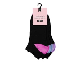 Ladies Black Trainer Socks 3 Pairs